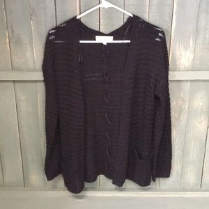 Black braided cardigan